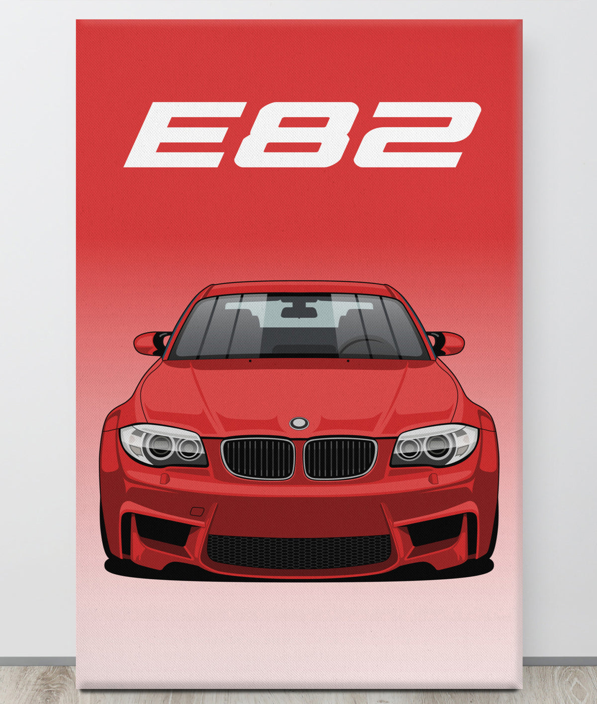BMW E82 Crimson Red Canva Wall Art
