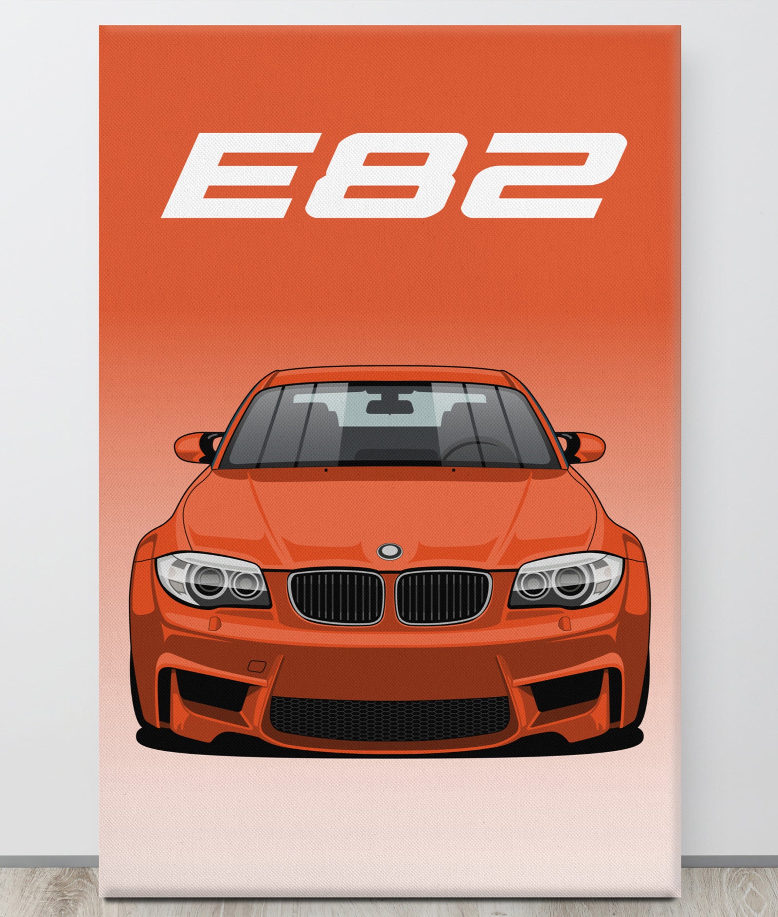 BMW E82 Valencia Orange Canva Wall Art