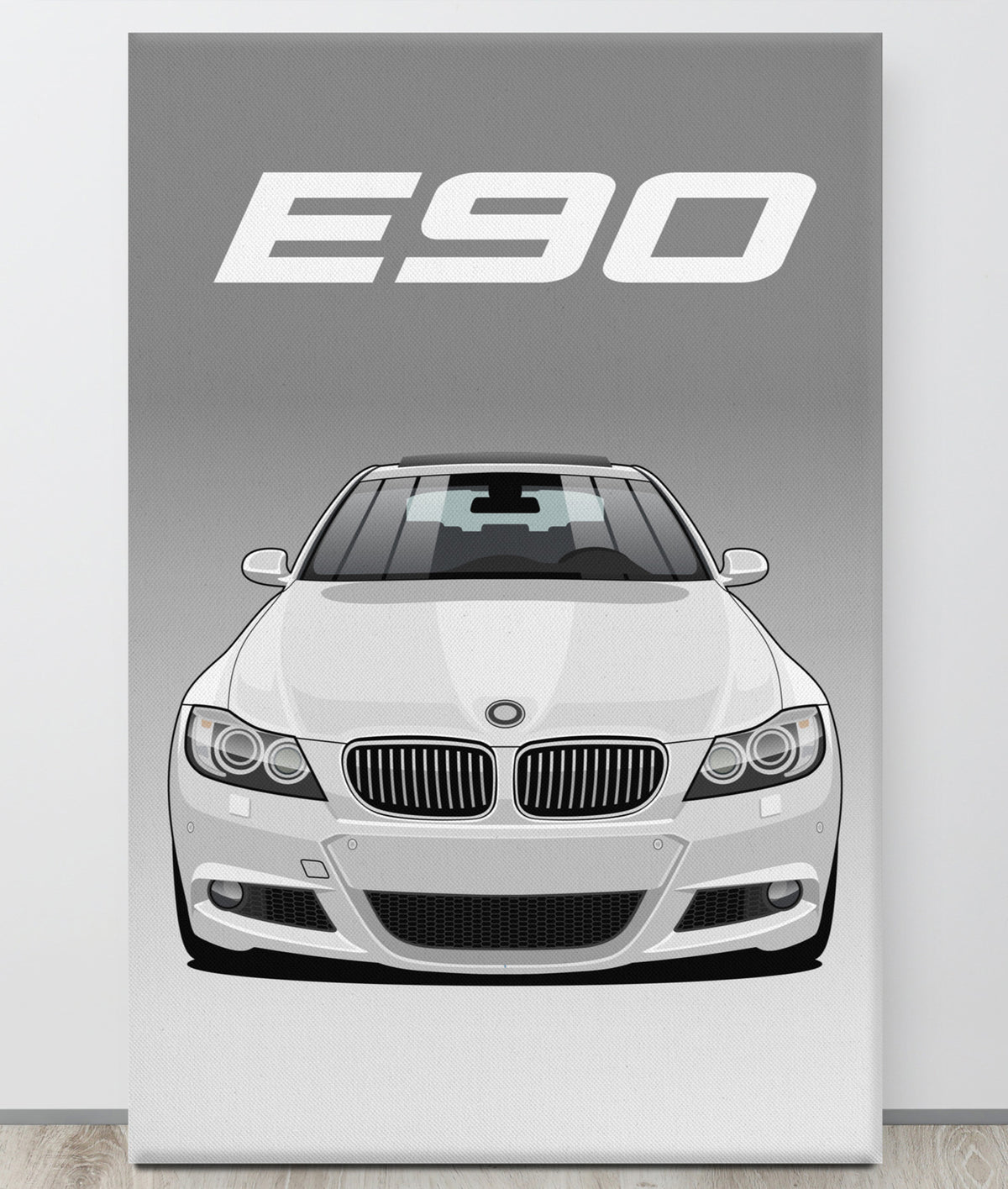 BMW E90 Alpine White Canva Wall Art