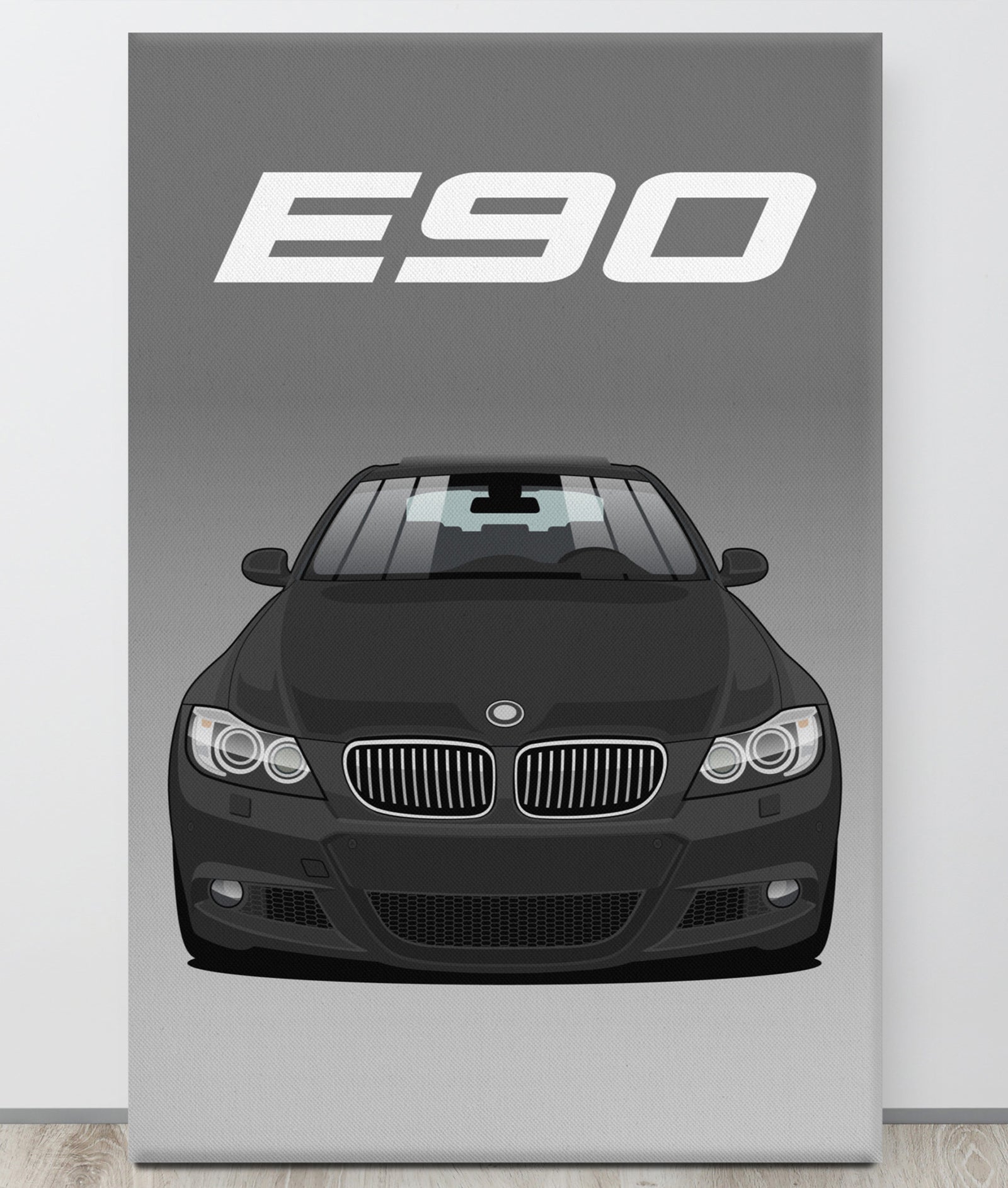 BMW E90 Black Canva Wall Art