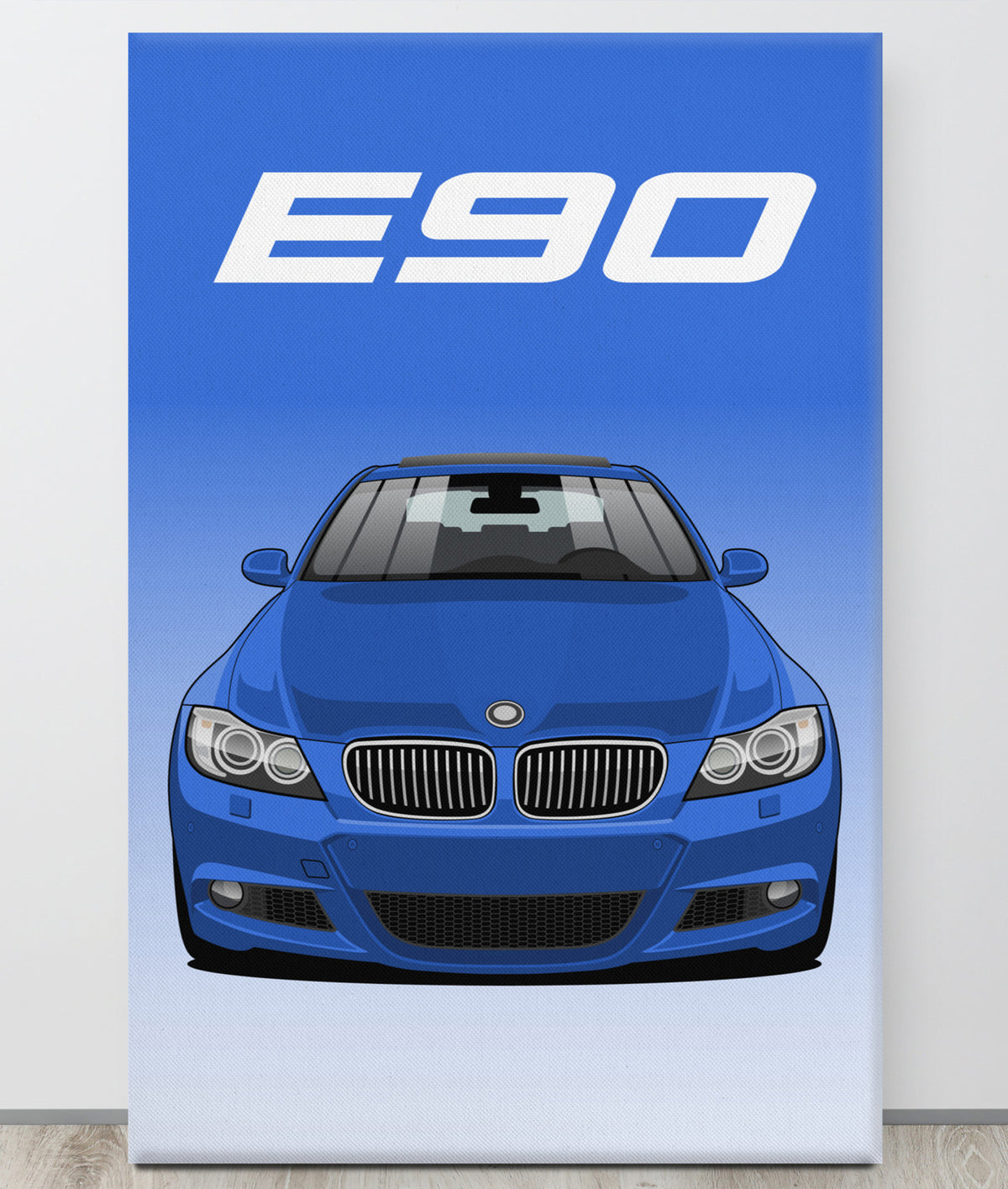 BMW E90 Le Mans Blue Canva Wall Art