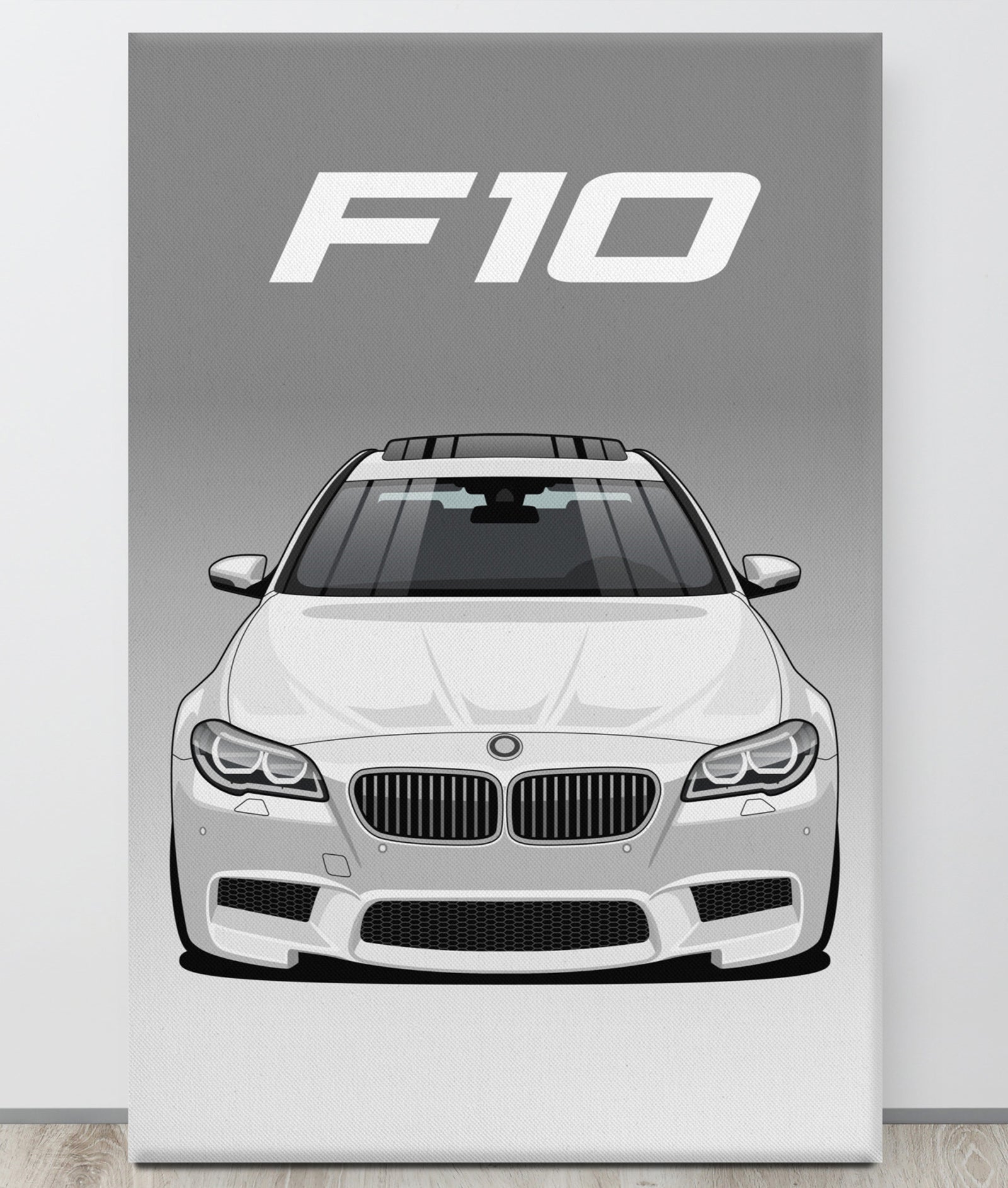 BMW F10 Alpine White Canva Wall Art