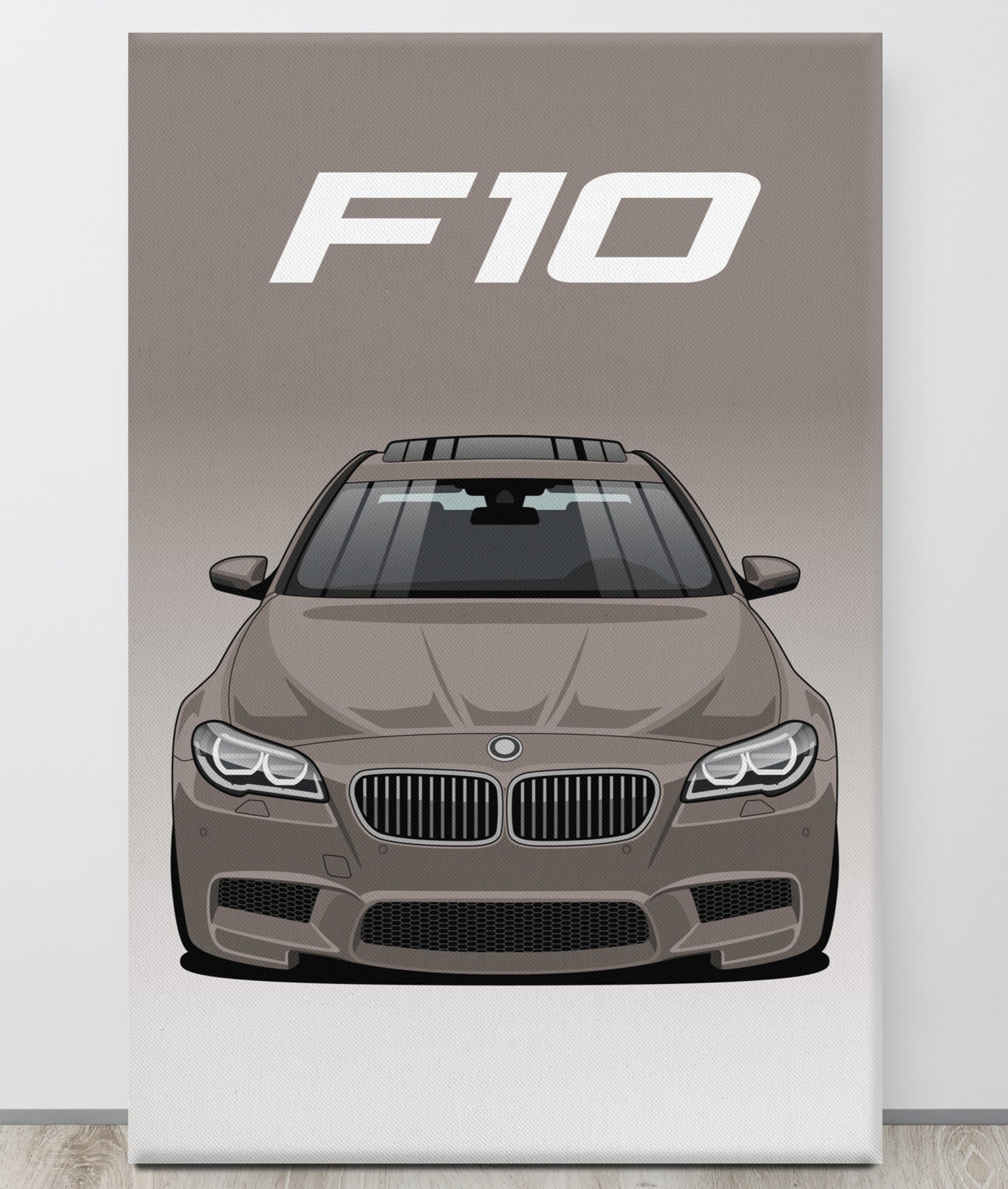 BMW F10 Alpine White Canva Wall Art