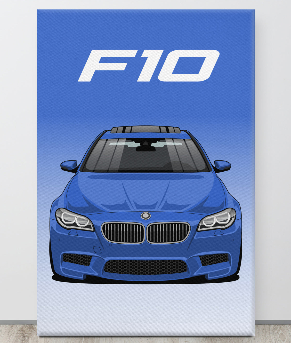 BMW F10 Monte Carlo Blue Canva Wall Art