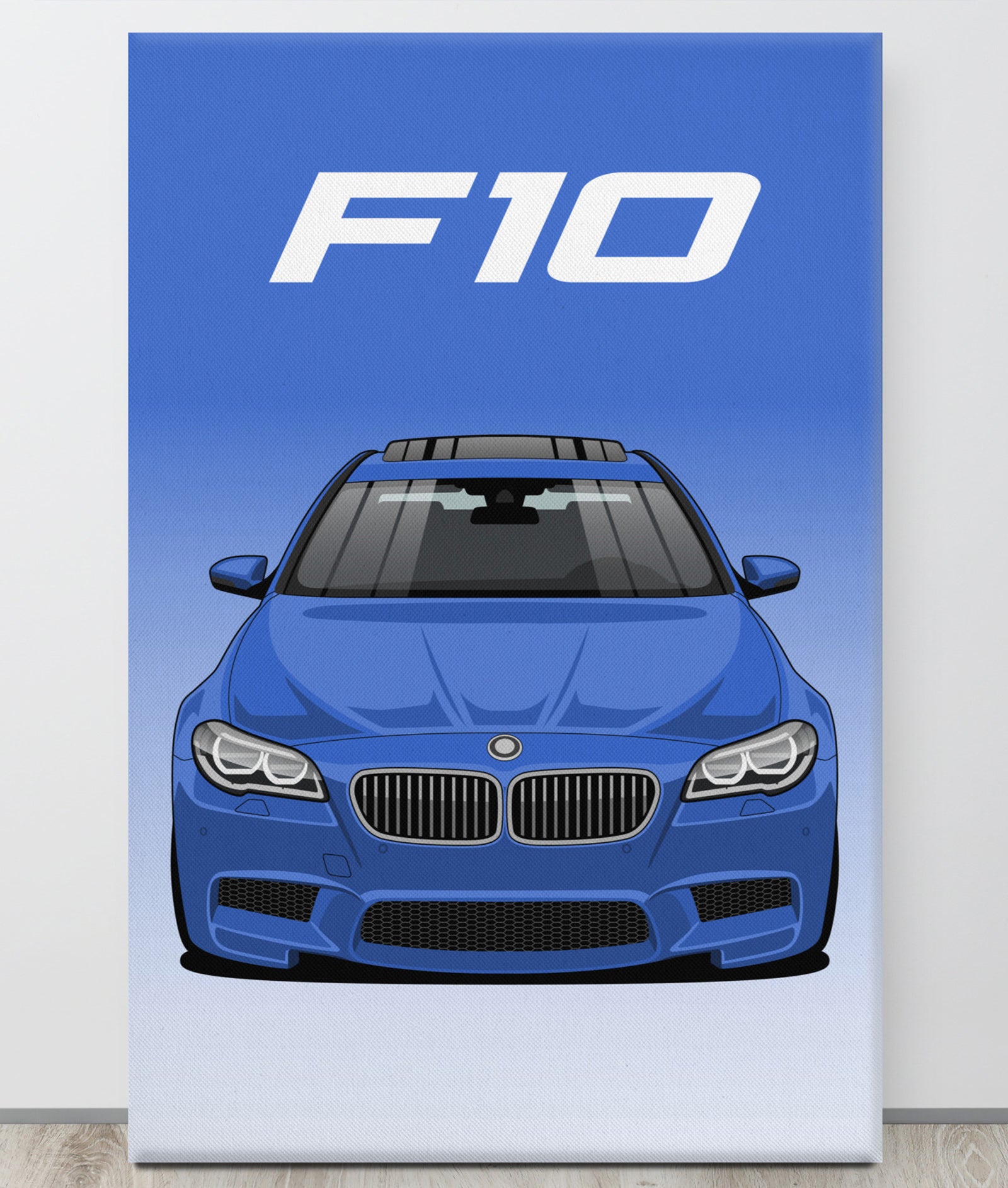 BMW F10 Monte Carlo Blue Canva Wall Art