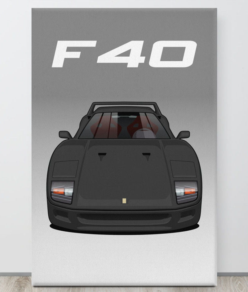 Ferrari F40 Black Canva Wall Art