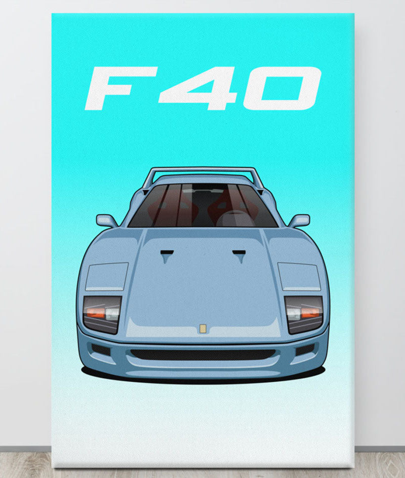 Ferrari F40 Printed On Wall Art Canvas - AutomotiveCanva