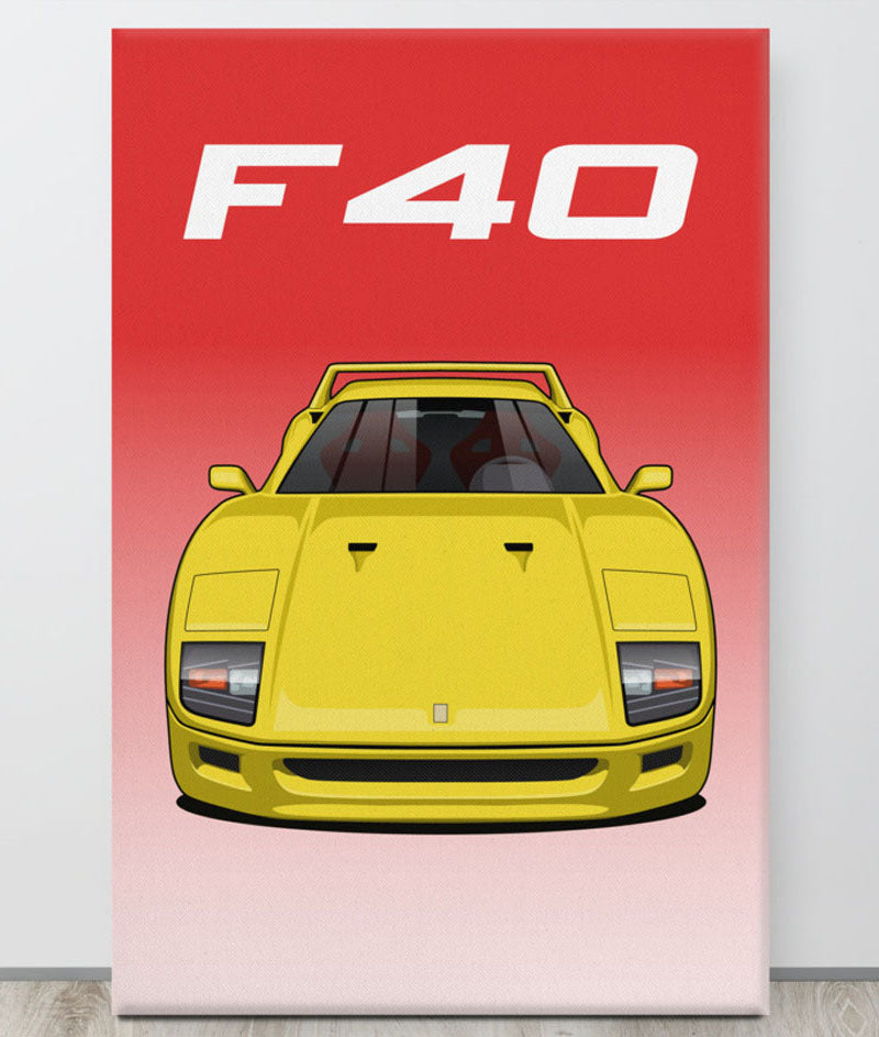 Ferrari F40 Rosso Corsa Canva Wall Art