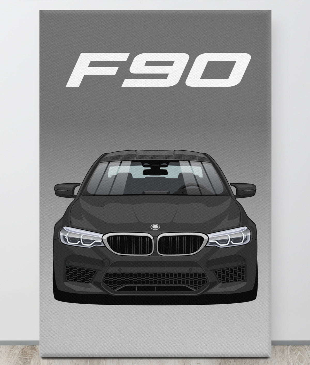 BMW F90 Black Canva Wall Art