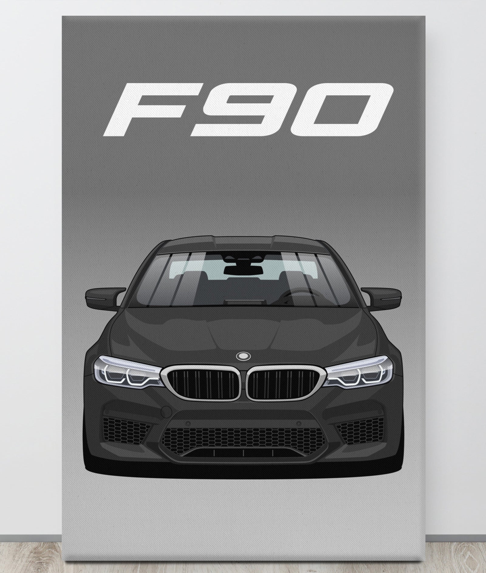 BMW F90 Black Canva Wall Art