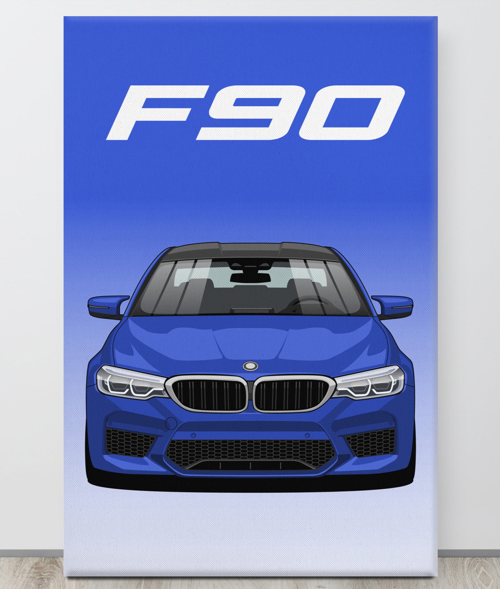 BMW F90 Marina Bay Blue Canva Wall Art