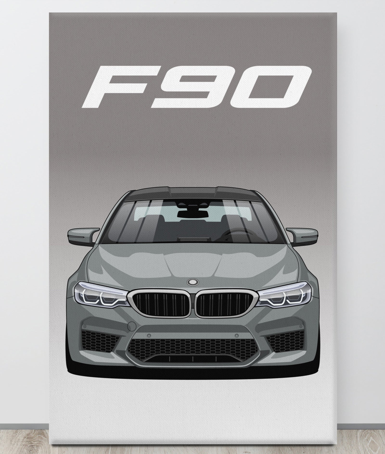 BMW F90 Rhodonite Silver Canva Wall Art