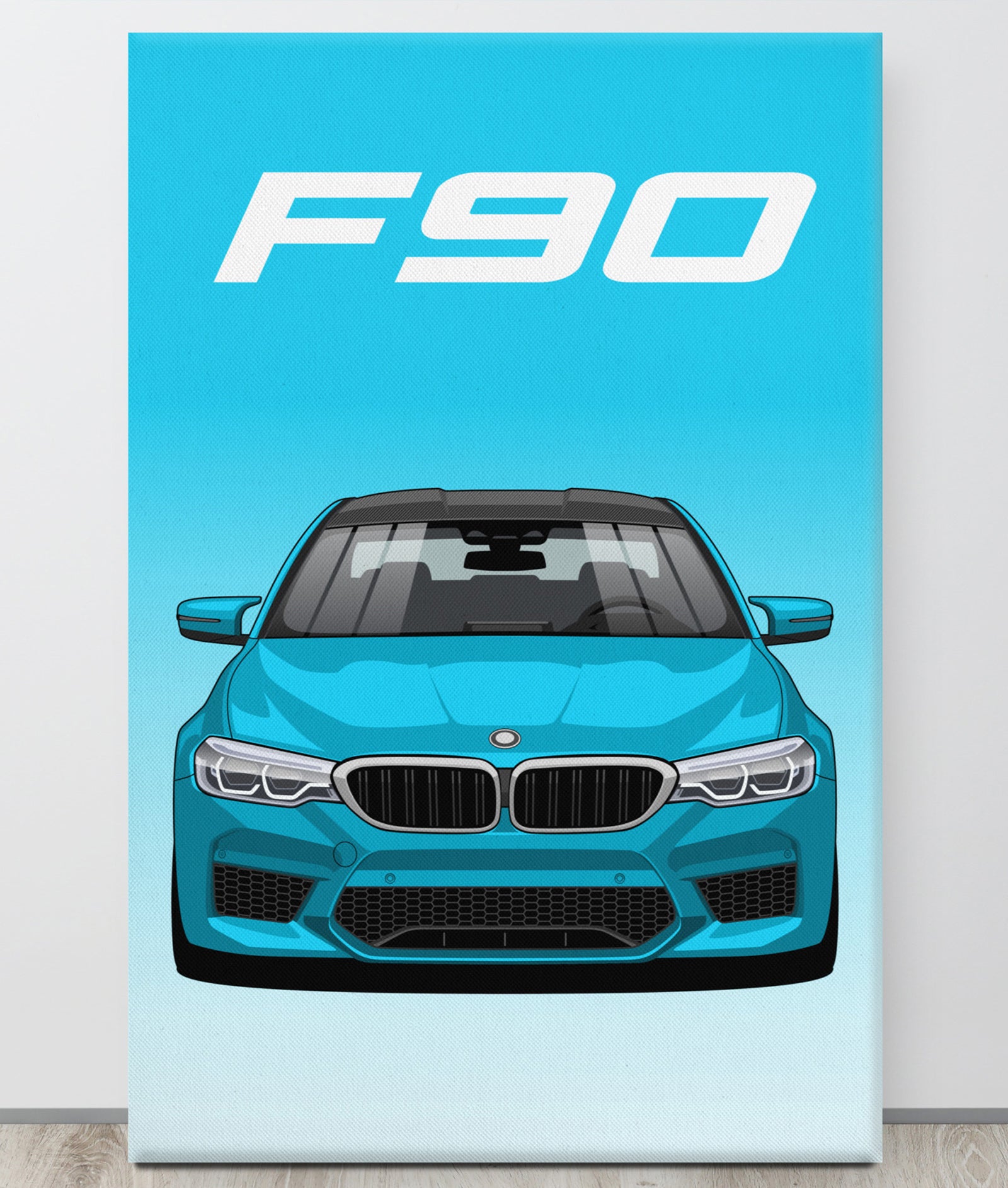 BMW F90 Snapper Rocks Blue Canva Wall Art