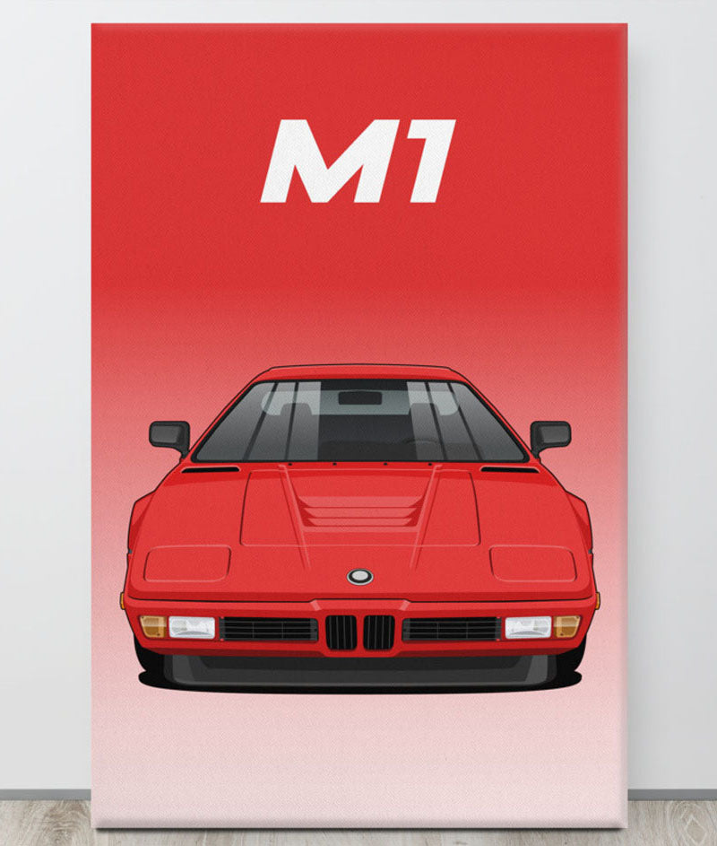 BMW M1 Fire Orange Canva Wall Art