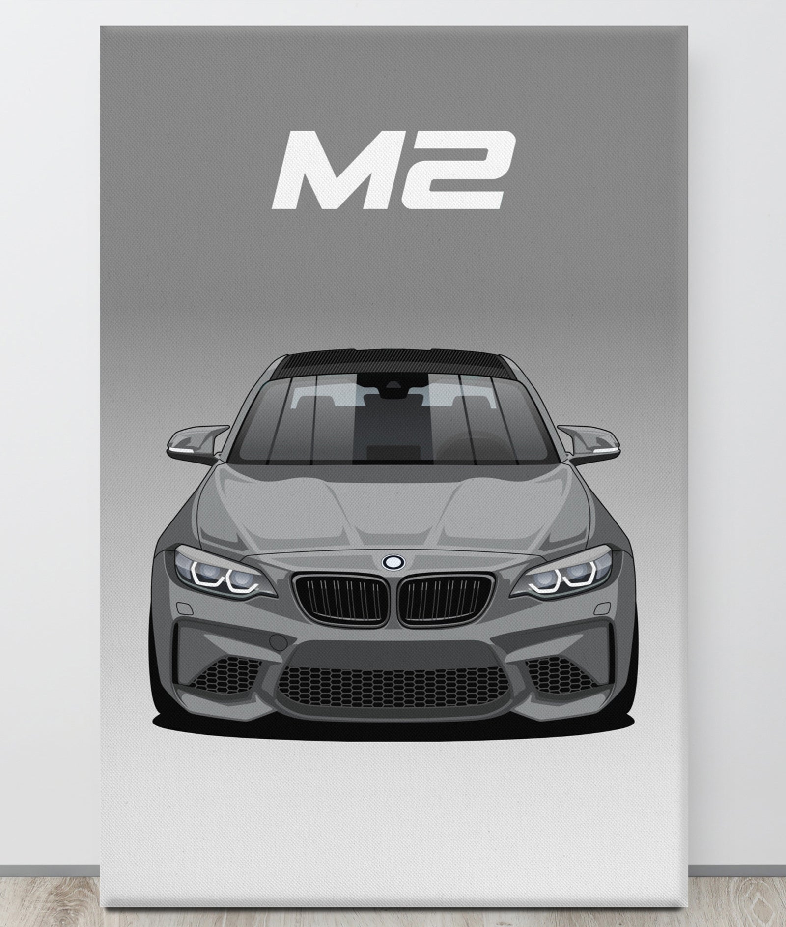 BMW M2/F87 Long Beach Blue Carbon Roof Canva Wall Art