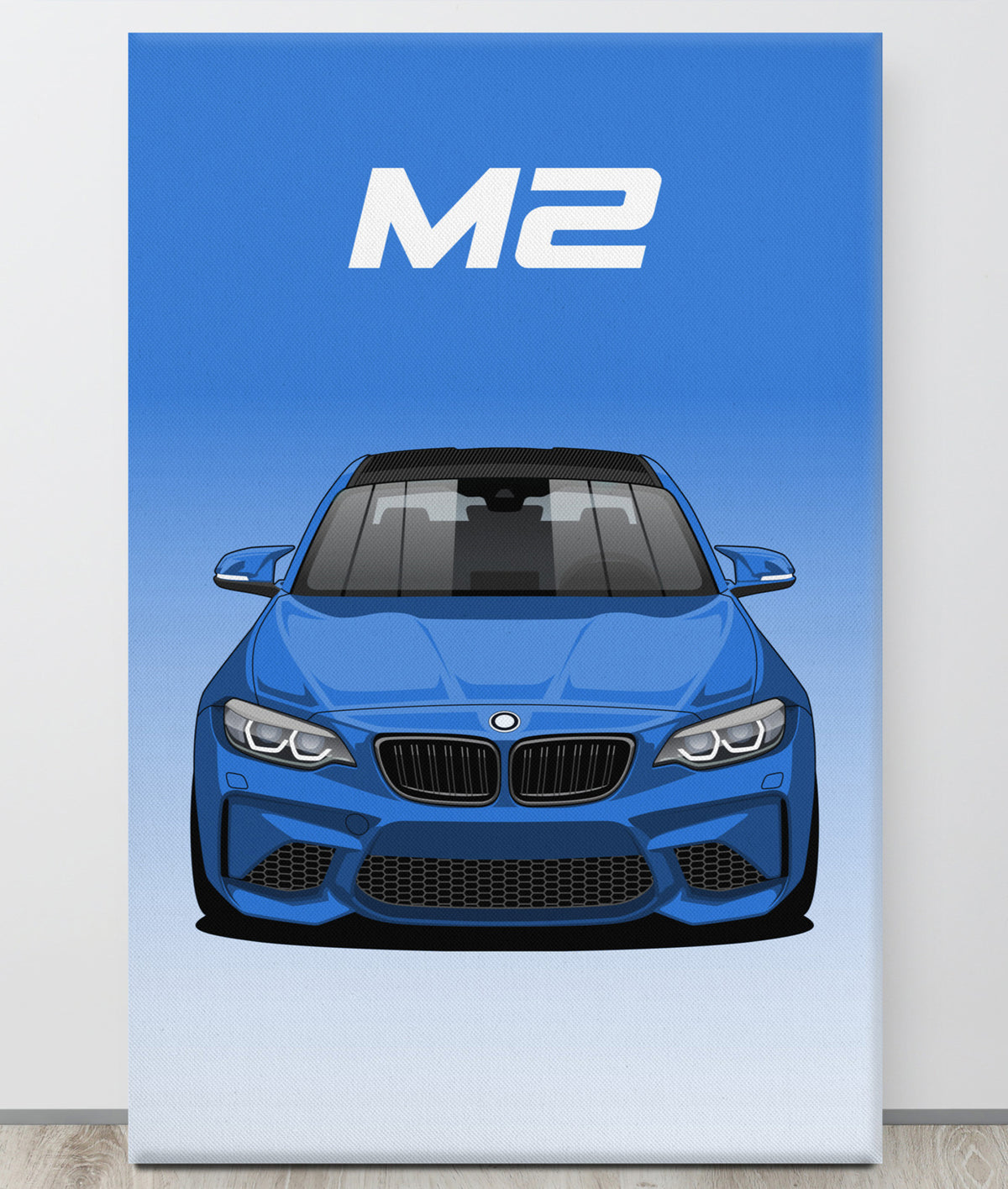 BMW M2/F87 Misano Blue Carbon Roof Canva Wall Art