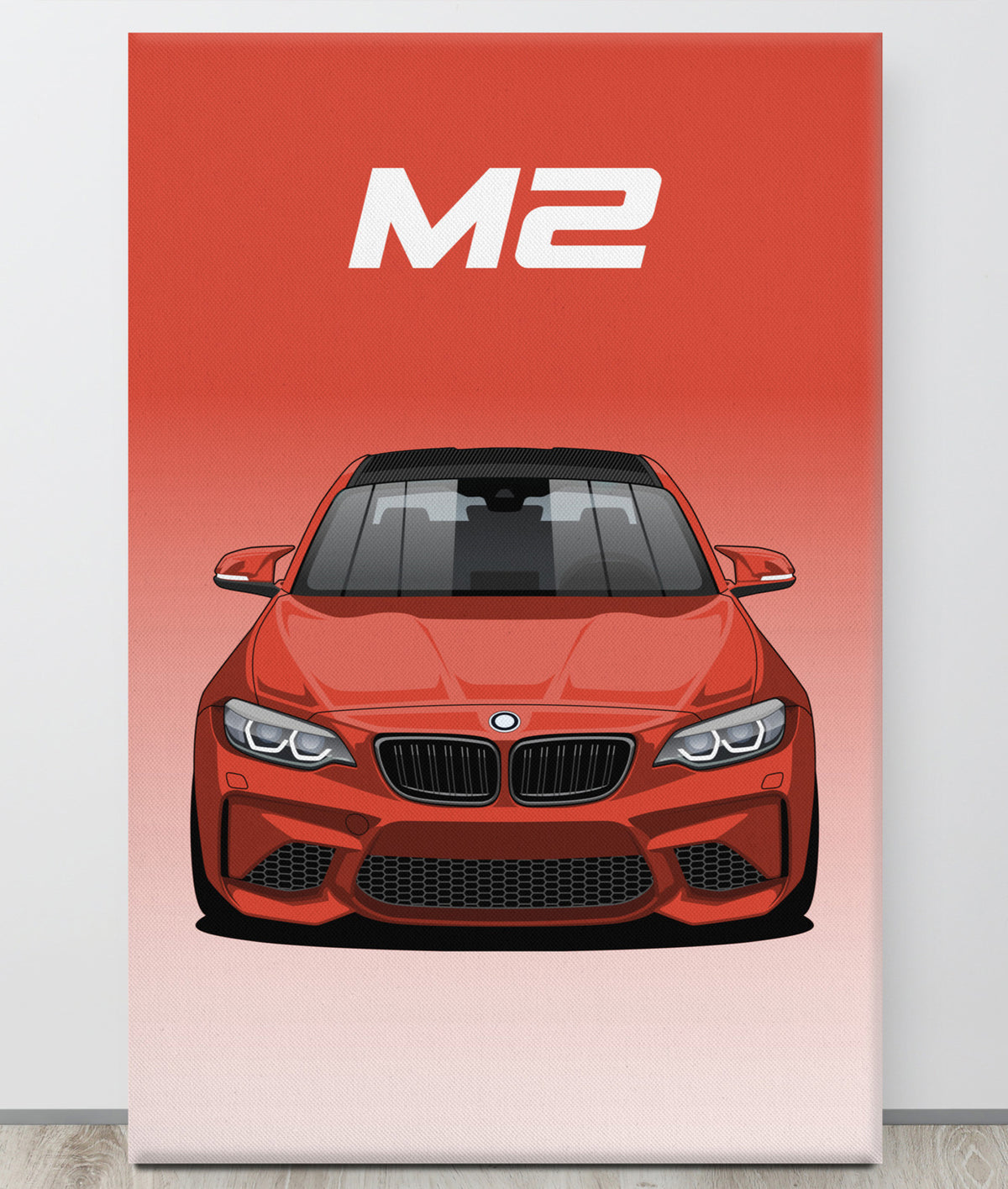 BMW M2/F87 Sunset Orange Carbon Roof Canva Wall Art