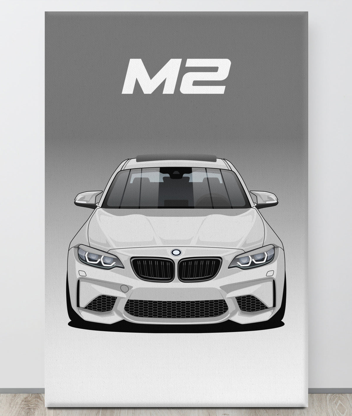 BMW M2/F87 Alpine White Sunroof Canva Wall Art