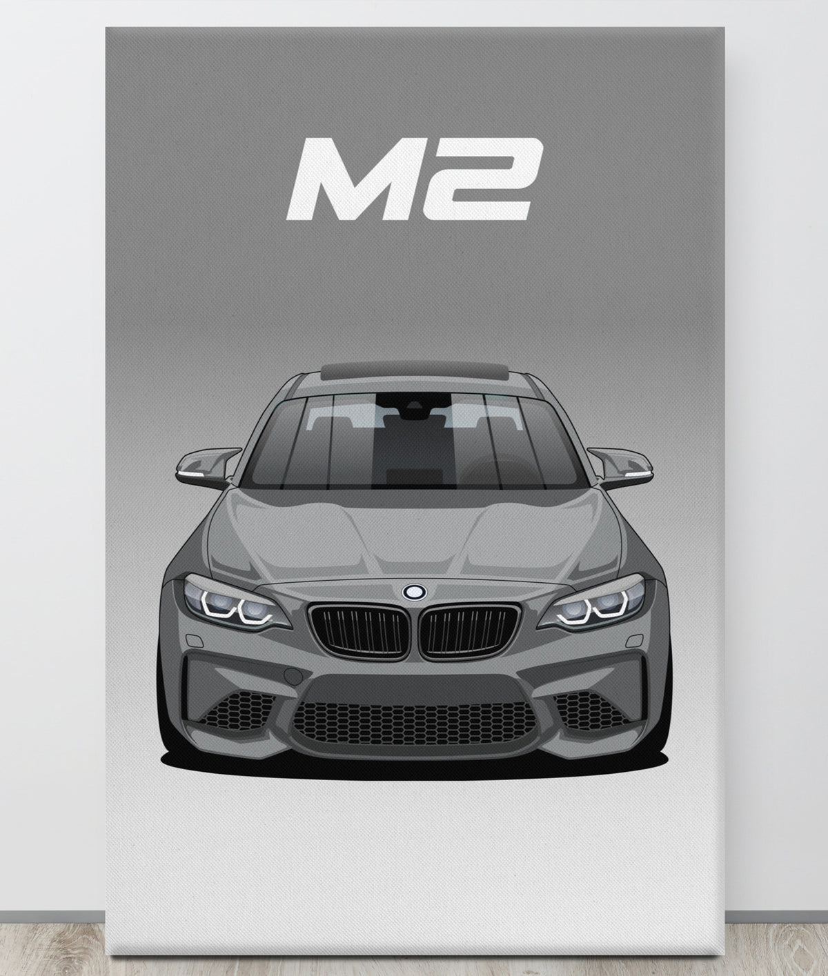 BMW M2/F87 Mineral Gray Sunroof Canva Wall Art