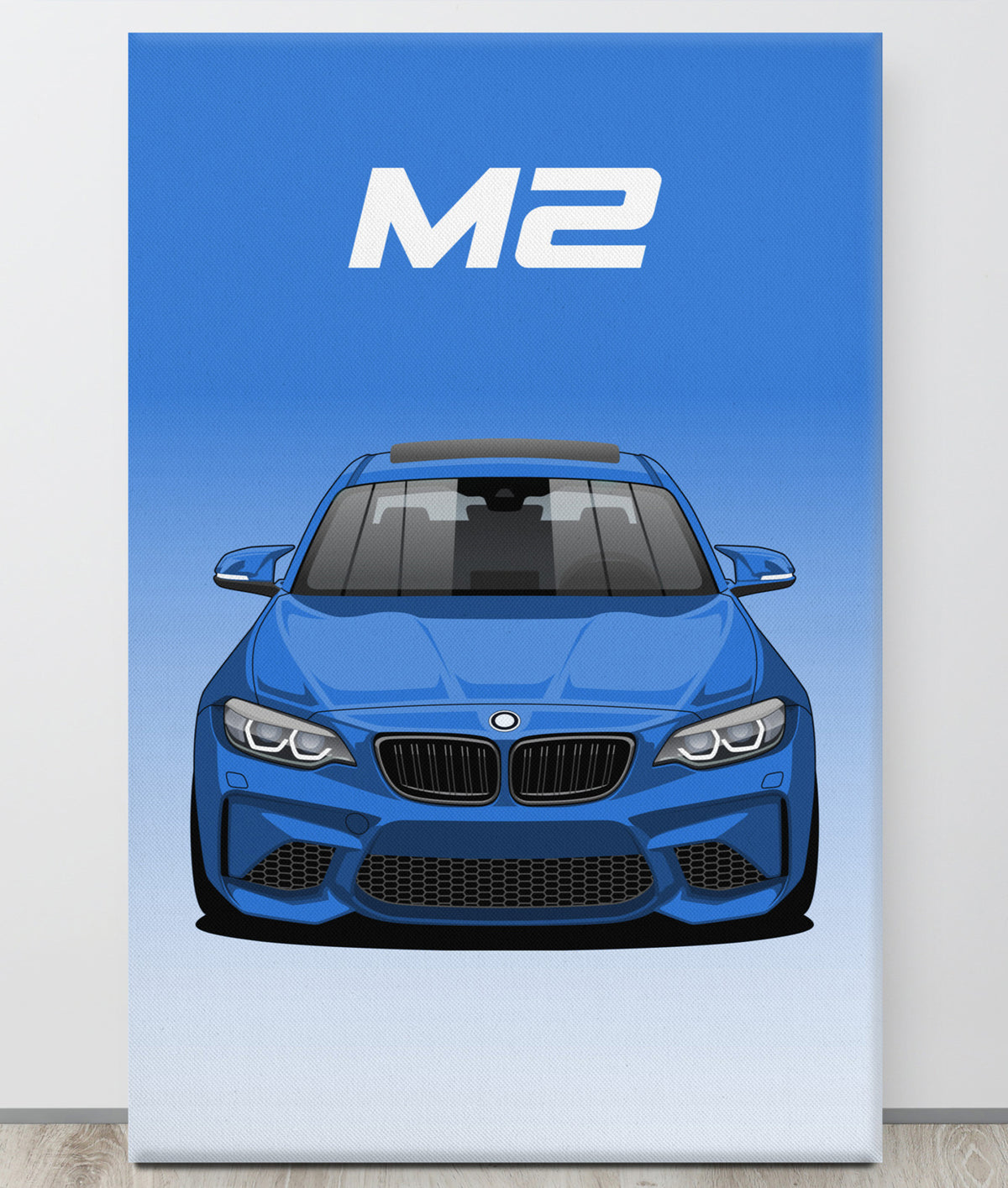 BMW M2/F87 Misano Blue Sunroof Canva Wall Art