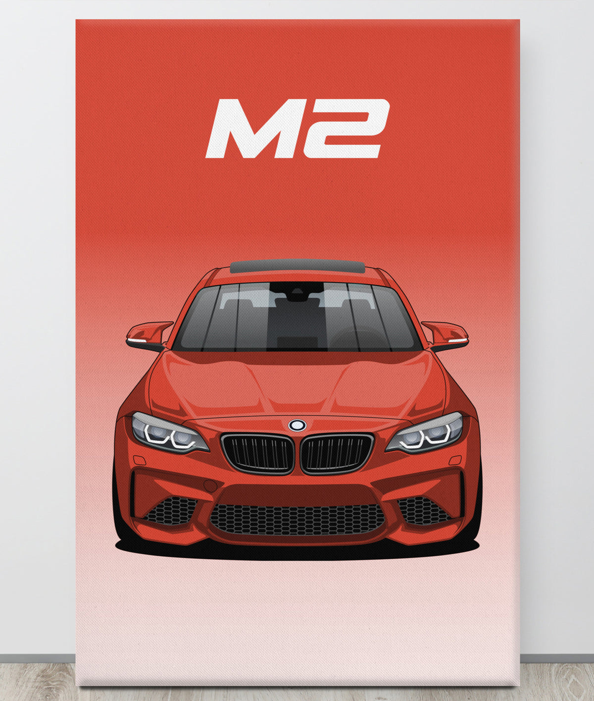 BMW M2/F87 Sunset Orange  Sunroof Canva Wall Art