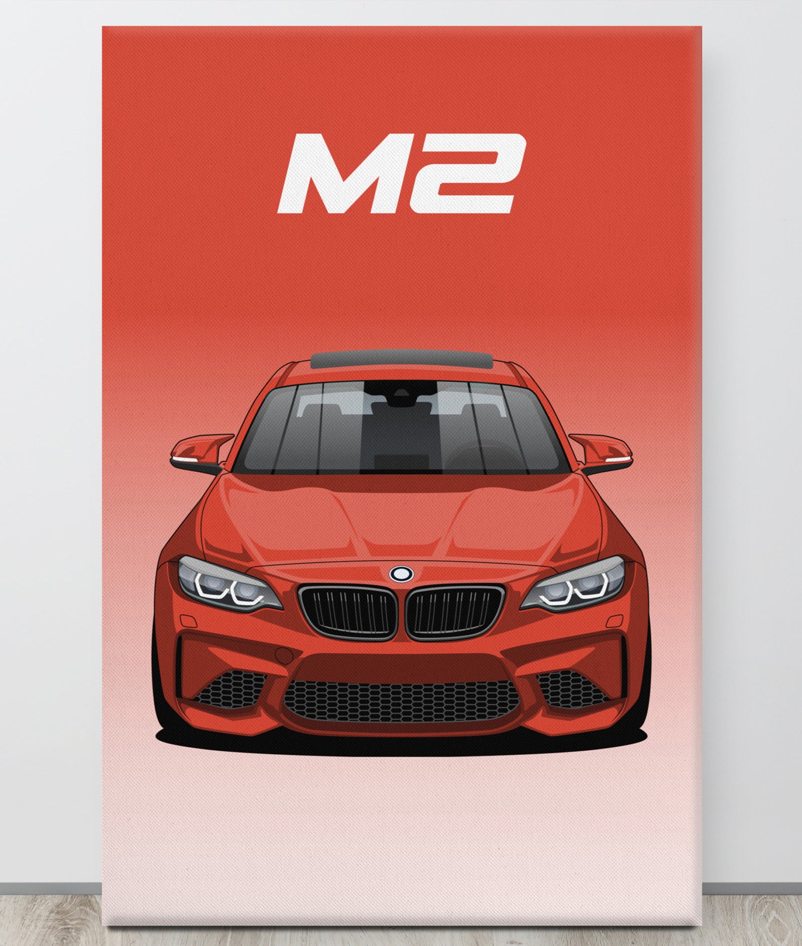BMW M2/F87 Sunset Orange  Sunroof Canva Wall Art