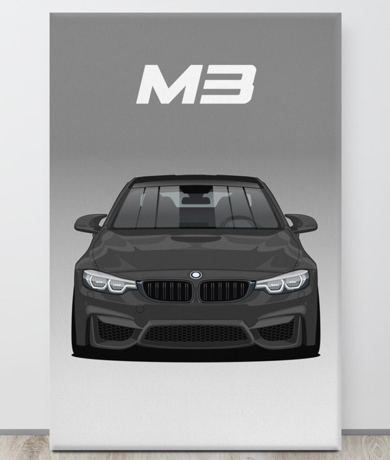 BMW M3/F80 Black Carbon Roof Canva Wall Art