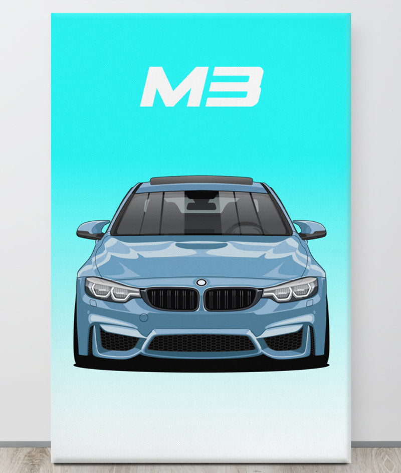 BMW M3/F80 Default Sunroof Canva Wall Art