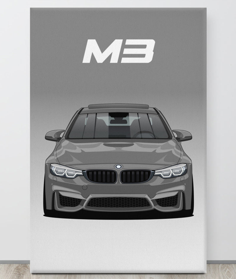 BMW M3/F80 Nardo Grey Sunroof Canva Wall Art