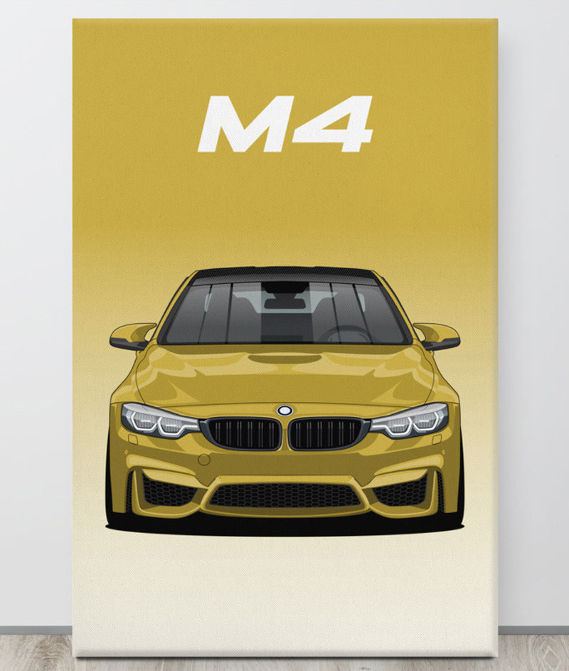 BMW M4/F82 Austin Yellow Carbon Roof Canva Wall Art