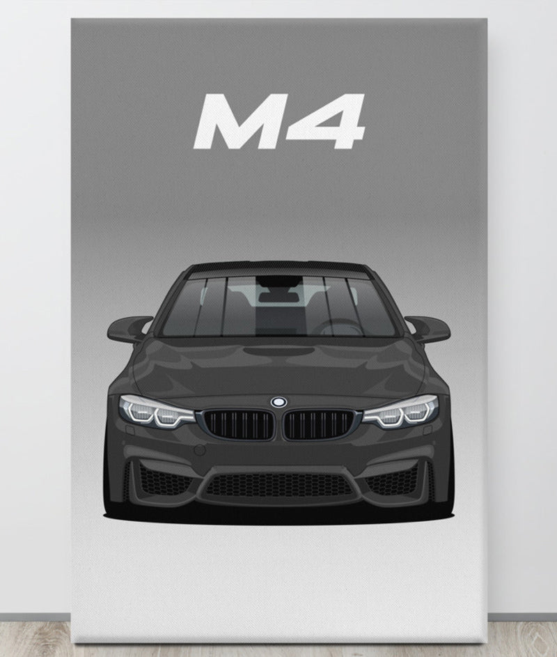 BMW M4/F82 Black Carbon Roof Canva Wall Art