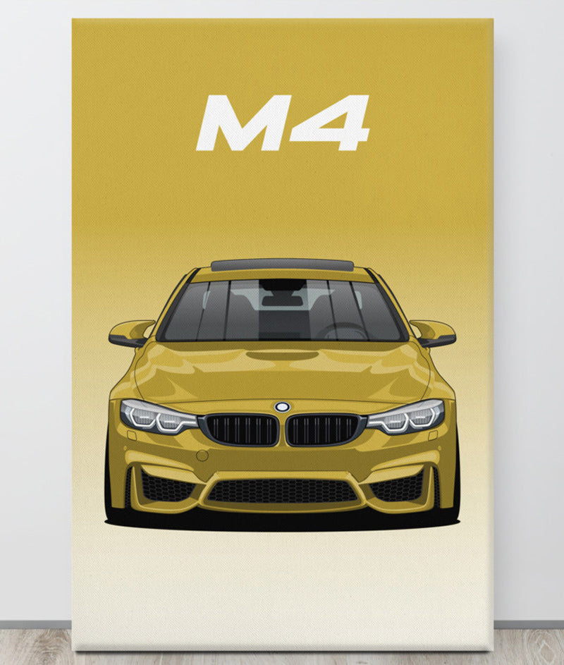 BMW M4/F82 Austin Yellow Sunroof Canva Wall Art
