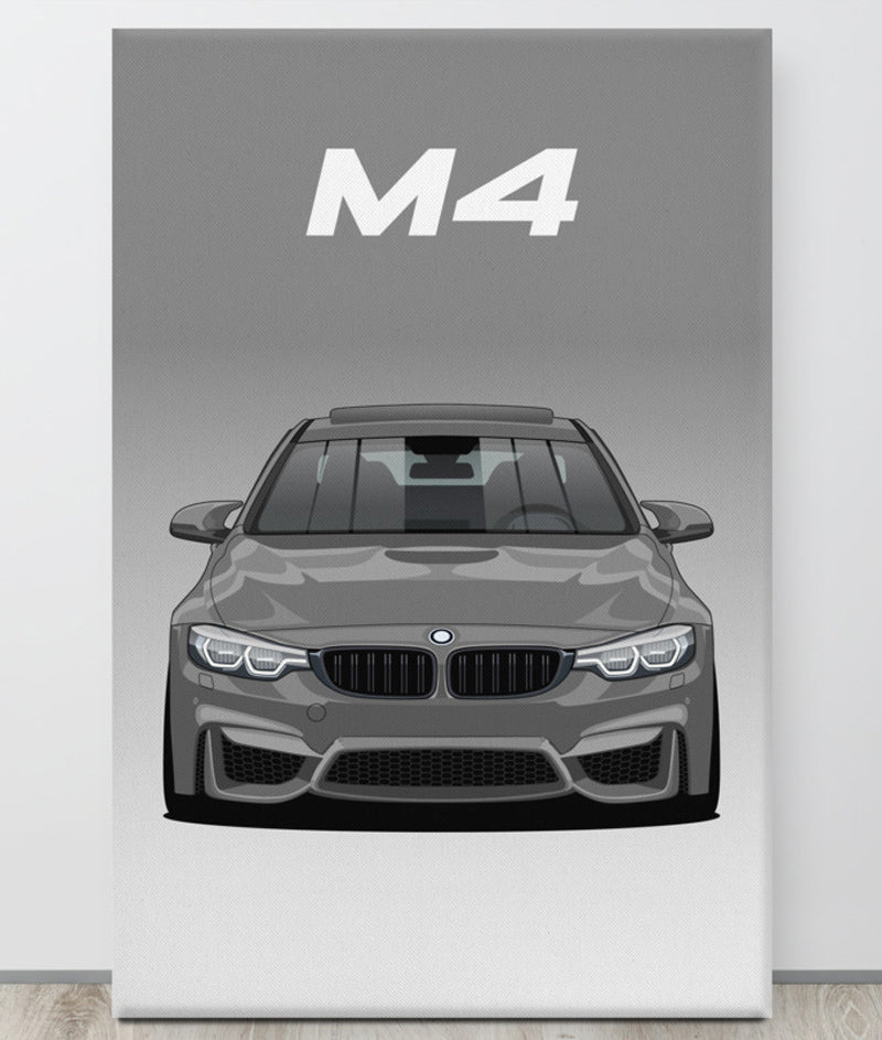 BMW M4/F82 Nardo Grey Sunroof Canva Wall Art