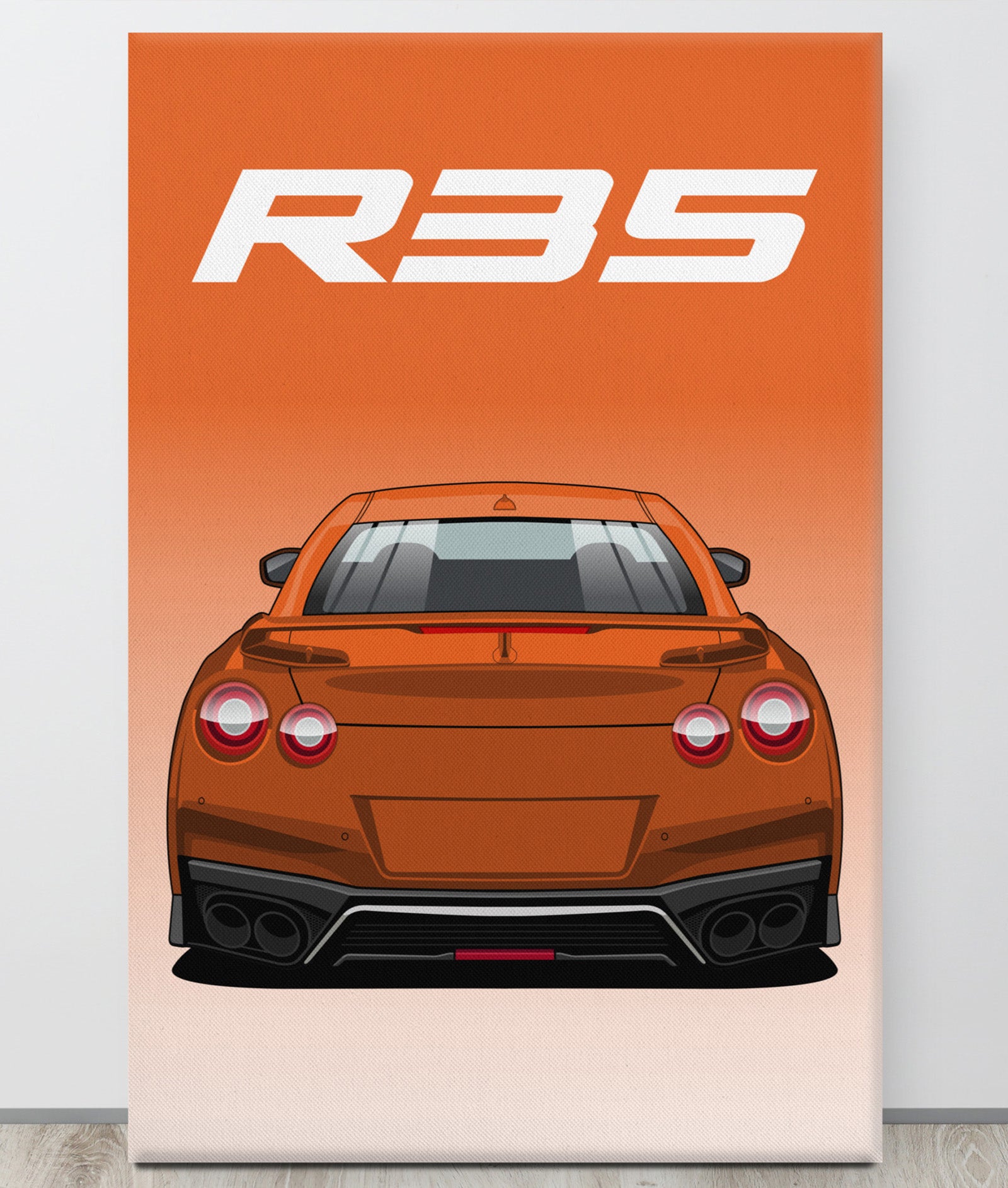 GTR R35 Blaze Metallic Canva Wall Art