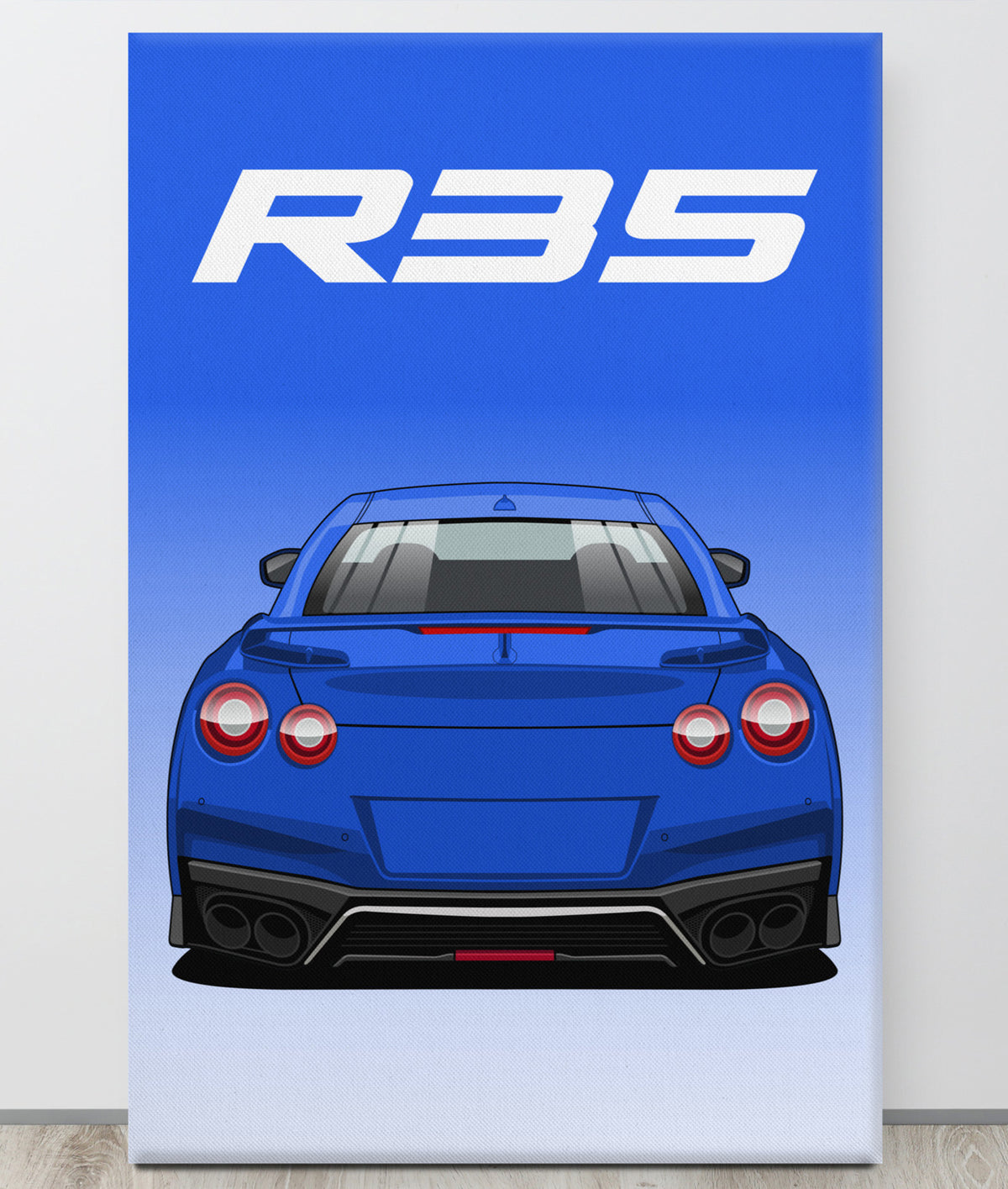 GTR R35 Blue Racing Canva Wall Art