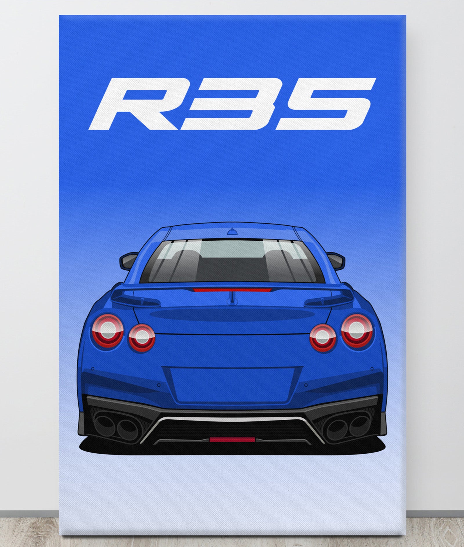 GTR R35 Blue Racing Canva Wall Art