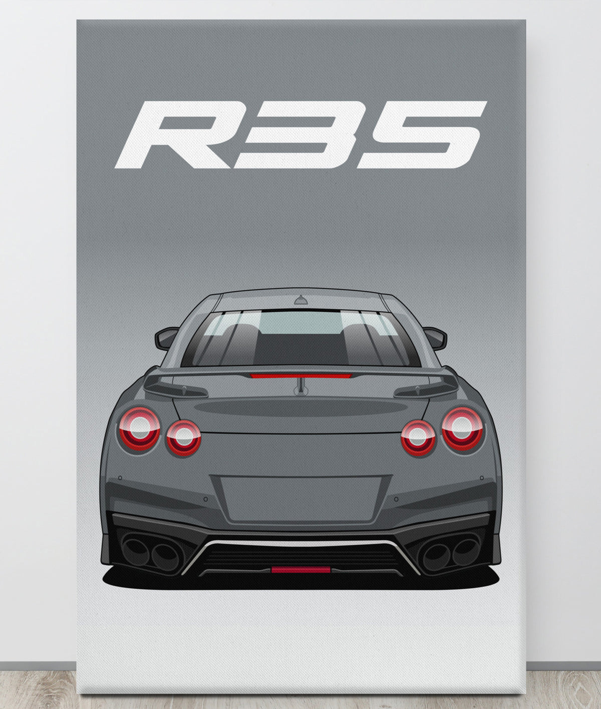 GTR R35 Gun Metallic Canva Wall Art