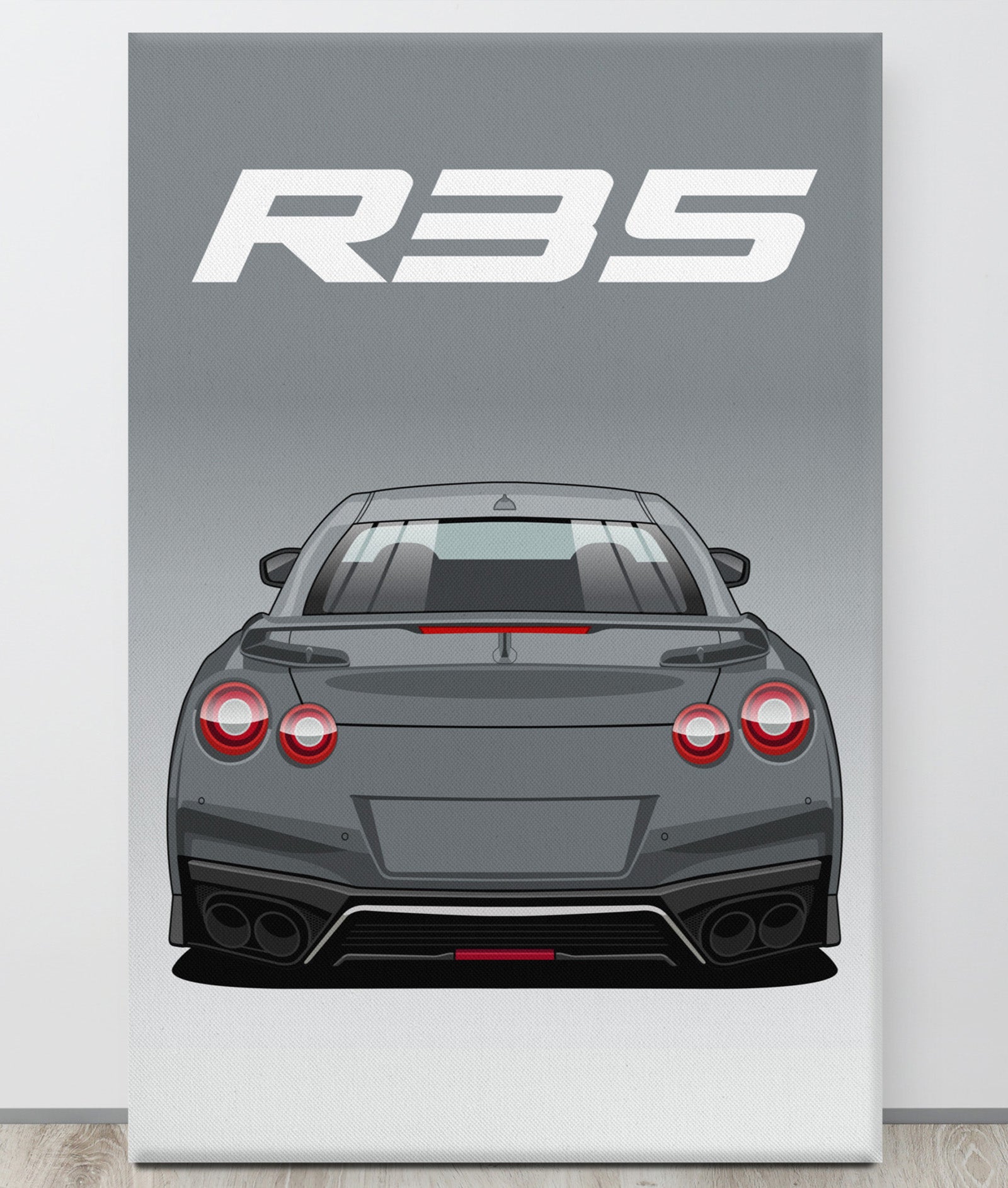GTR R35 Gun Metallic Canva Wall Art