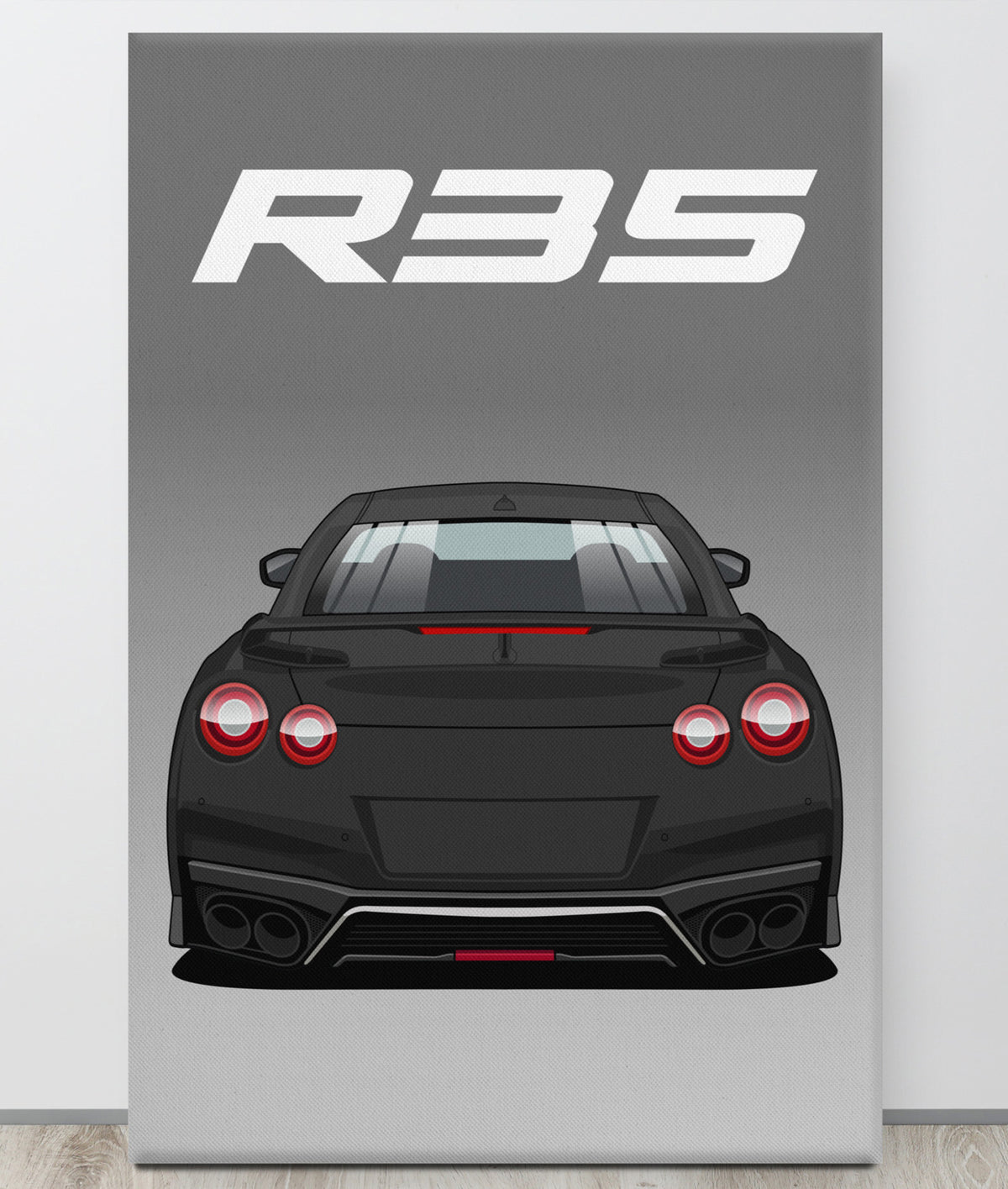 GTR R35 Jet Black Canva Wall Art