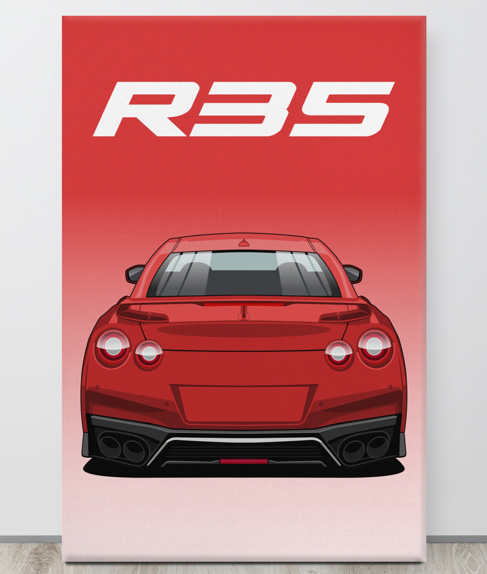 GTR R35 Blaze Metallic Canva Wall Art