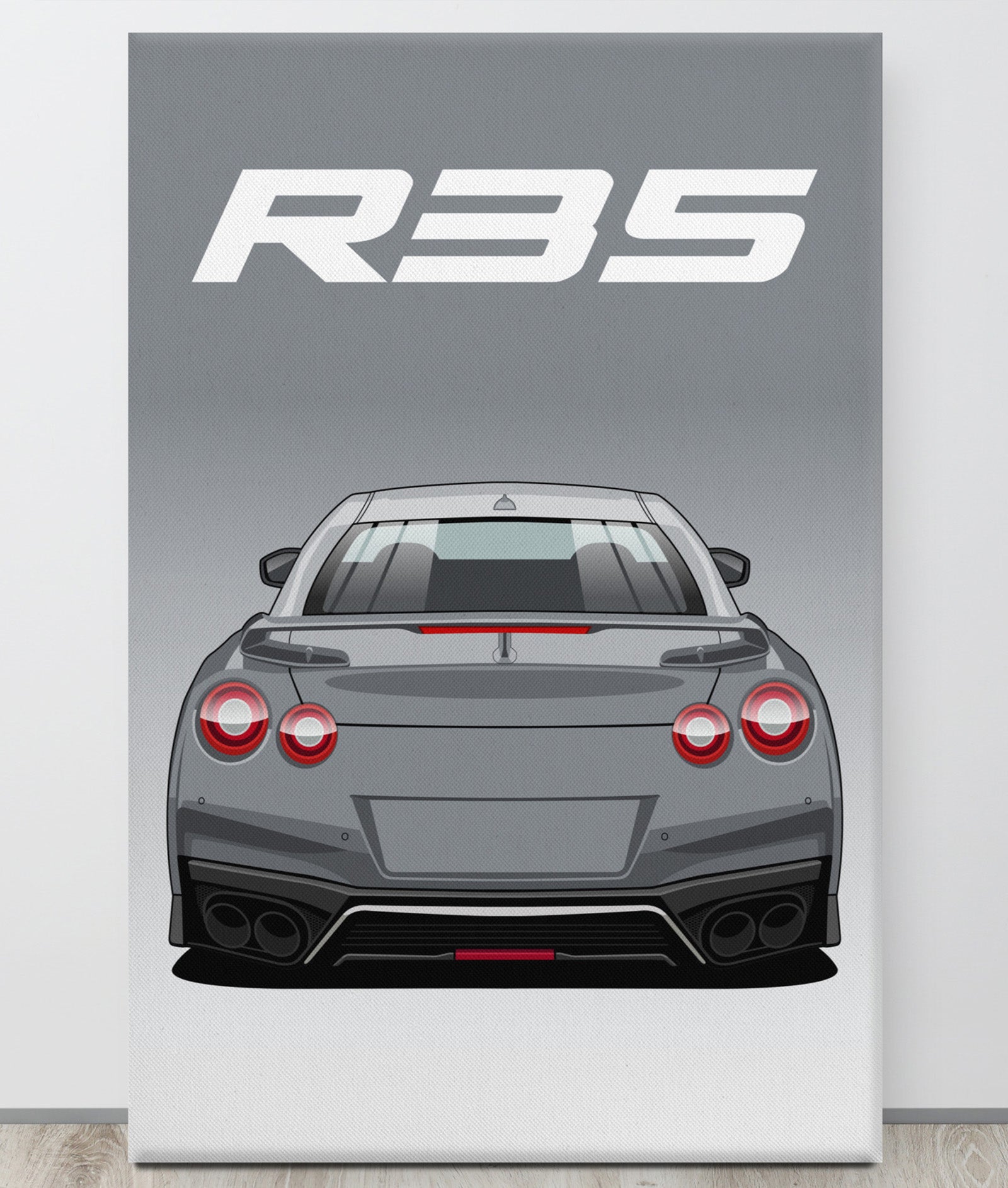 GTR R35 Super Silver Canva Wall Art