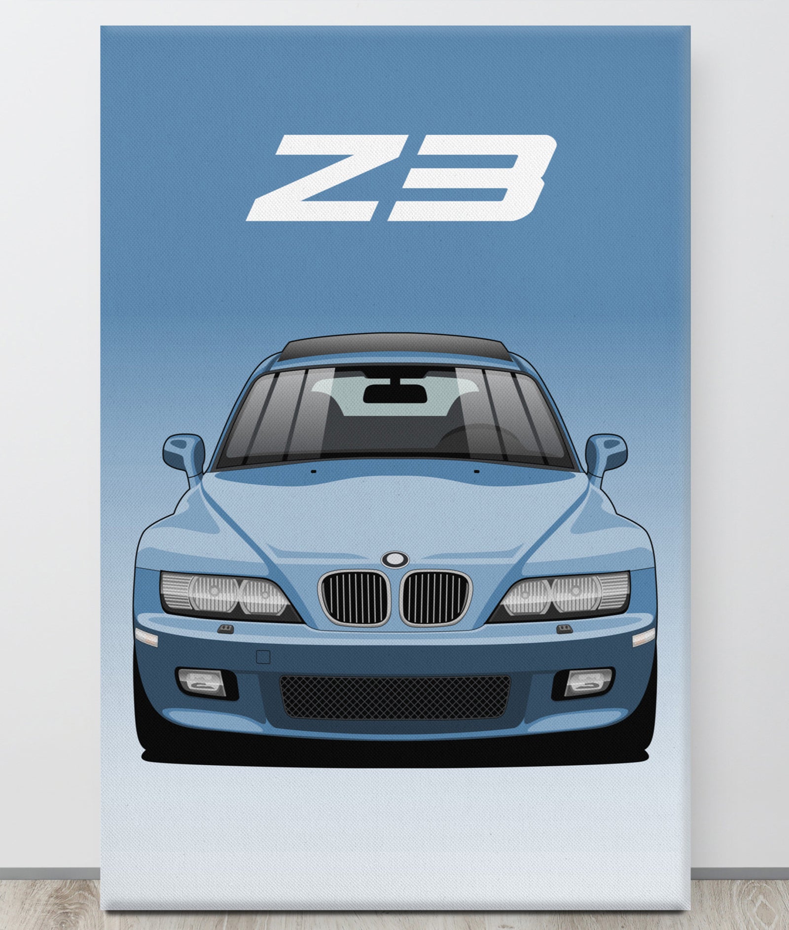 BMW Z3 Atlanta Blue Canva Wall Art