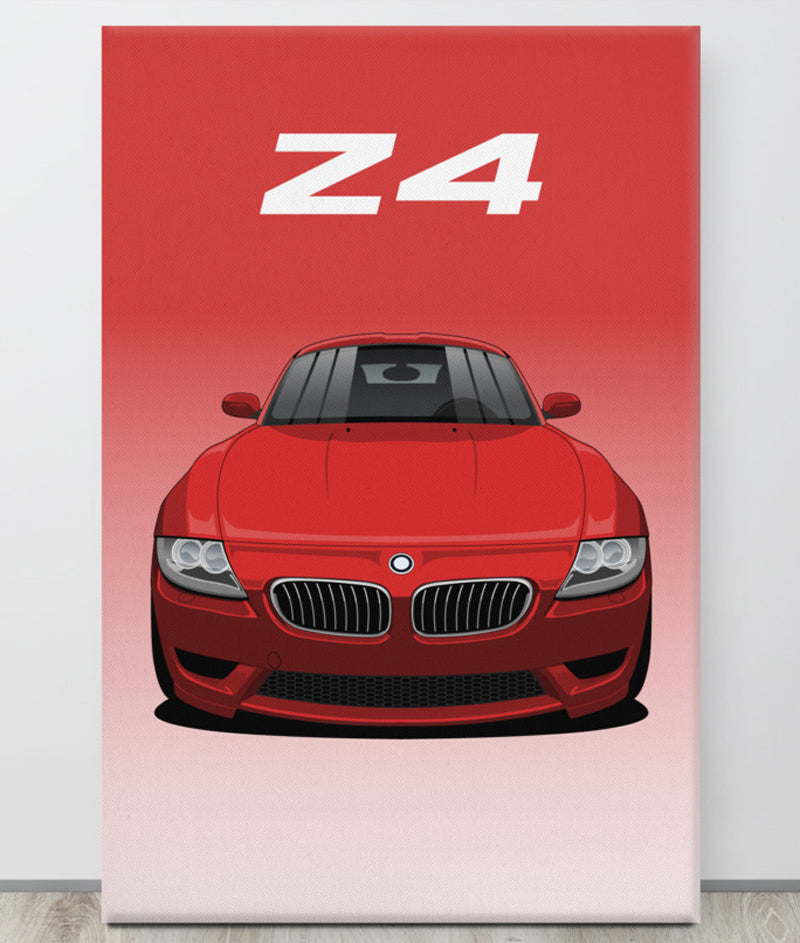 BMW Z4 Imola Red Canva Wall Art