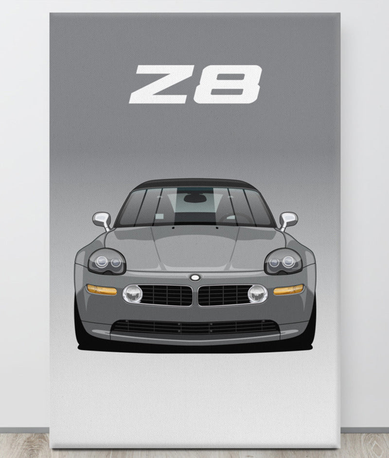 BMW Z8 Titanium Silver Canva Wall Art