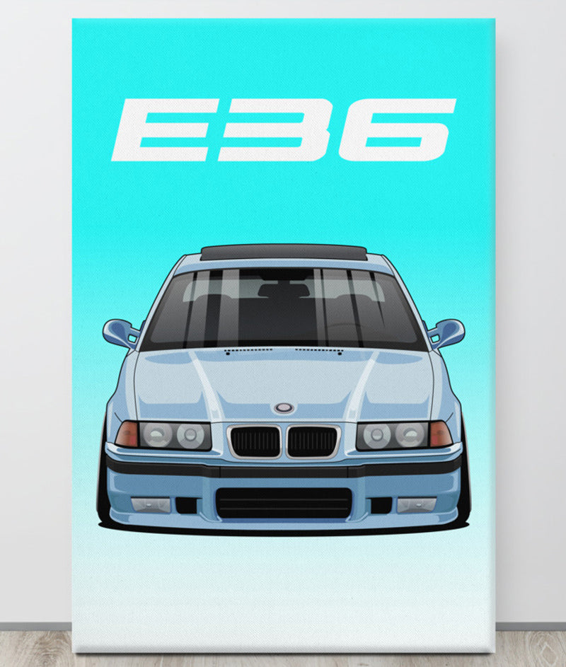 BMW E36 Default Canva Wall Art